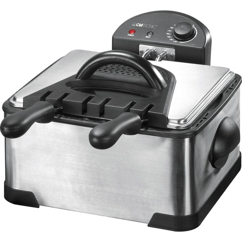 Clatronic FR 3195 - Freidora doble, 3 cestas , 4 litros capacidad, 2000W