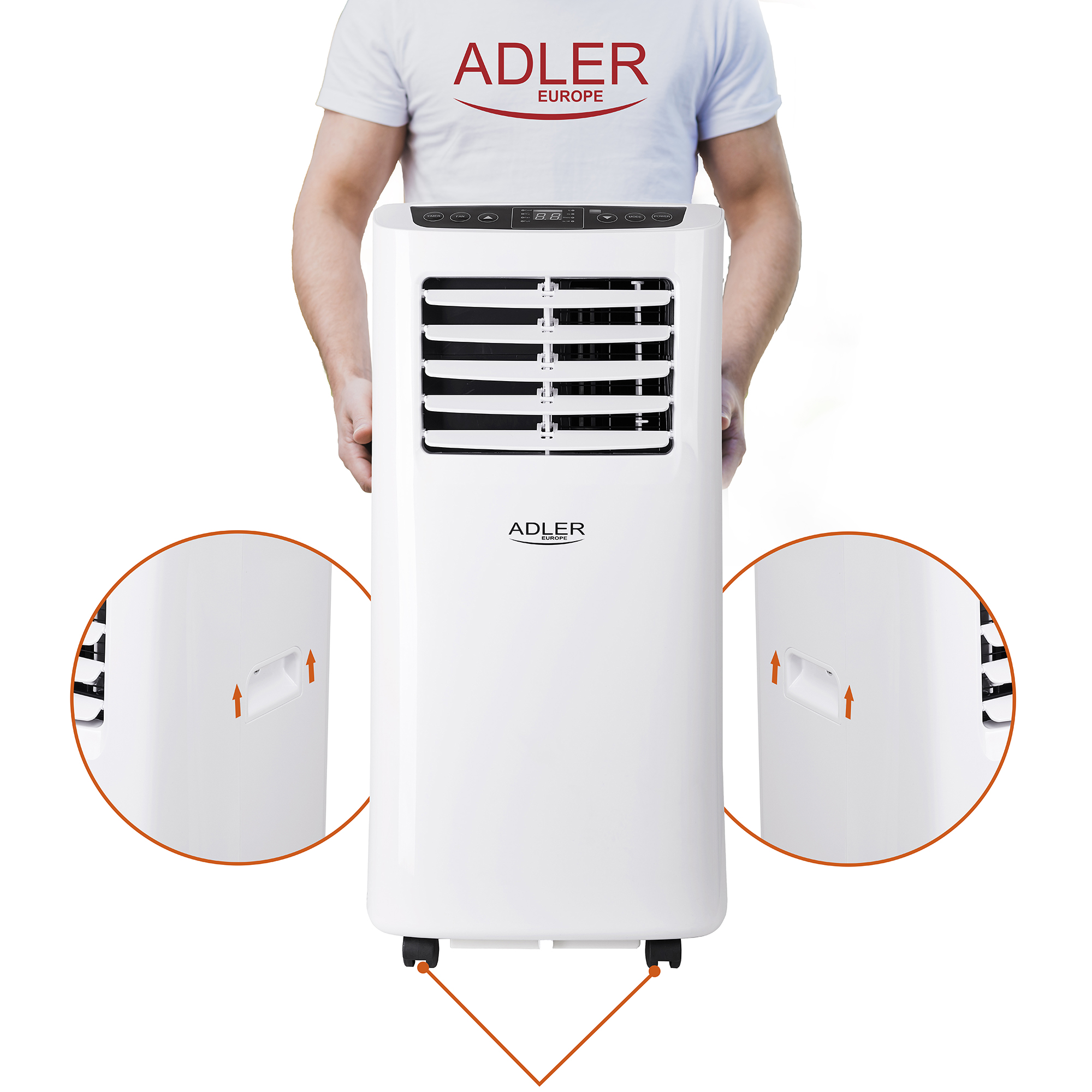 the ad 7916 air conditioner has ventilation, cooling and dehumidification functions, making it a very useful device all year round. To make it comfortable to use, the air conditioner is equipped with a remote control and a timer to turn it on or off autom