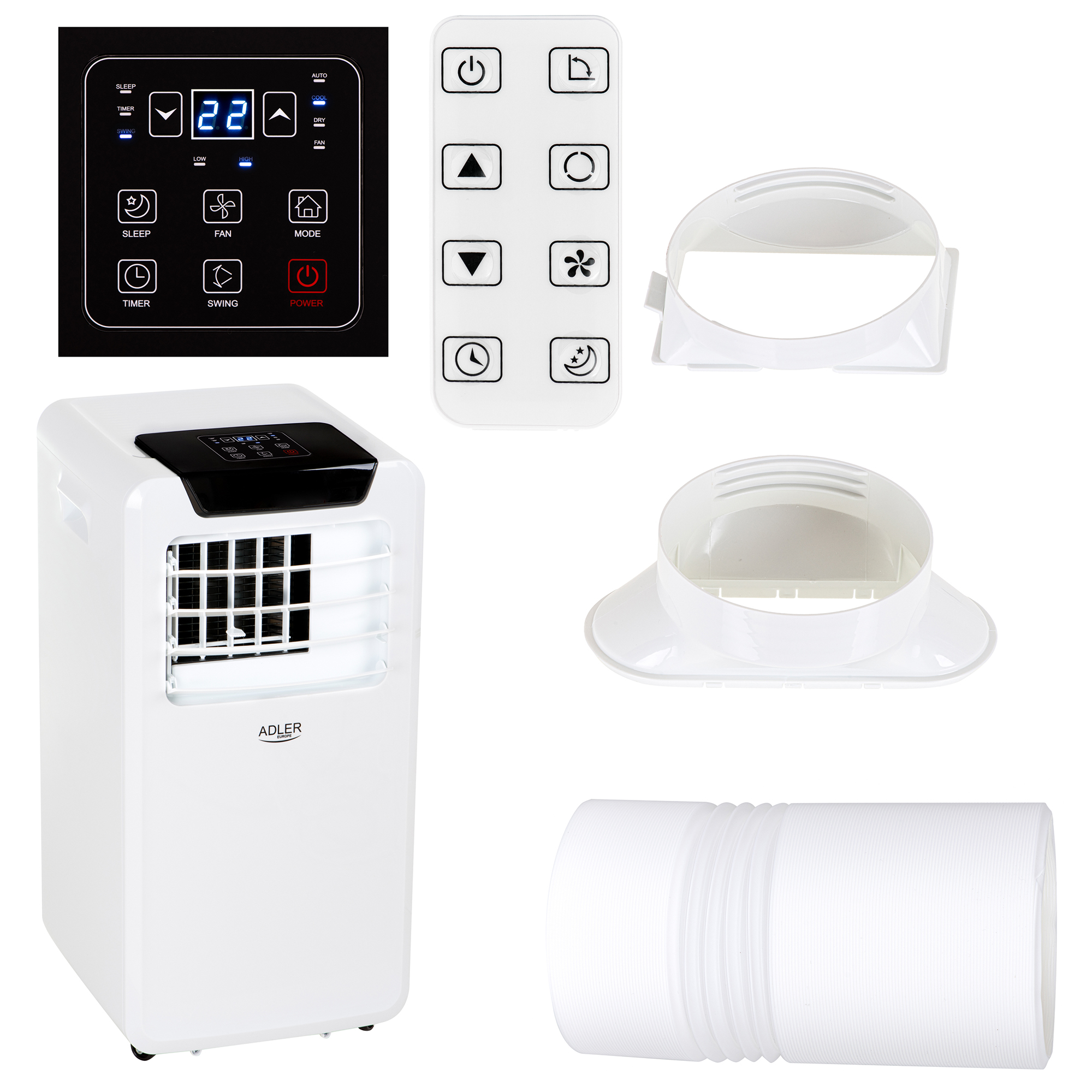 The AD 7916 air conditioner has ventilation, cooling and dehumidification functions, making it a very useful device all year round. To make it comfortable to use, the air conditioner is equipped with a remote control and a timer to turn it on or off autom