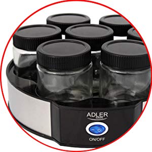 ADLER AD4476 - YOGURTERA CAPACIDAD 1,4 LITROS, 7 TARROS 200ML, NEGRO