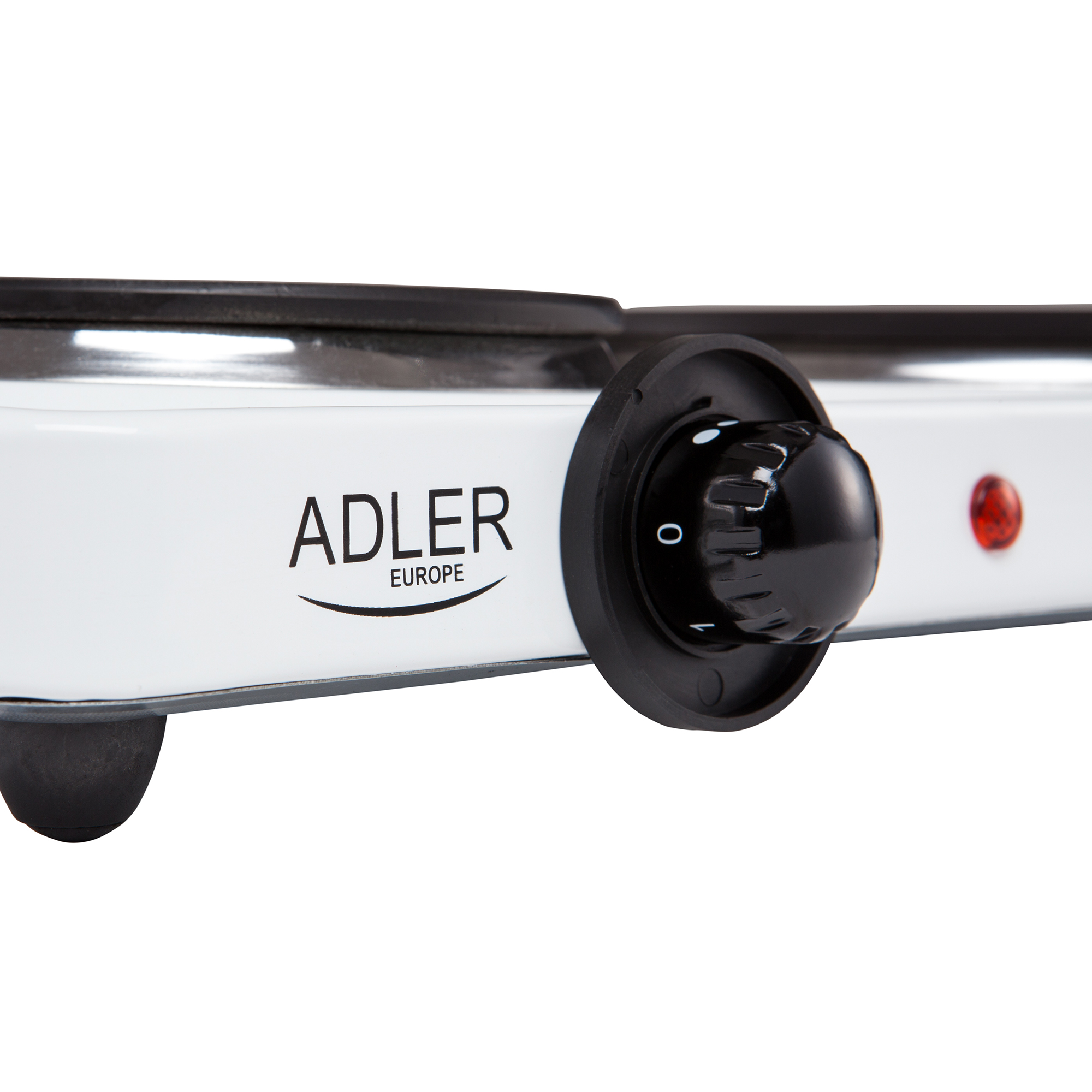 Adler AD-6504 Hornillo Eléctrico Doble, Regulador de Temperatura, Compacto, 154 y 185 mm, 2500W