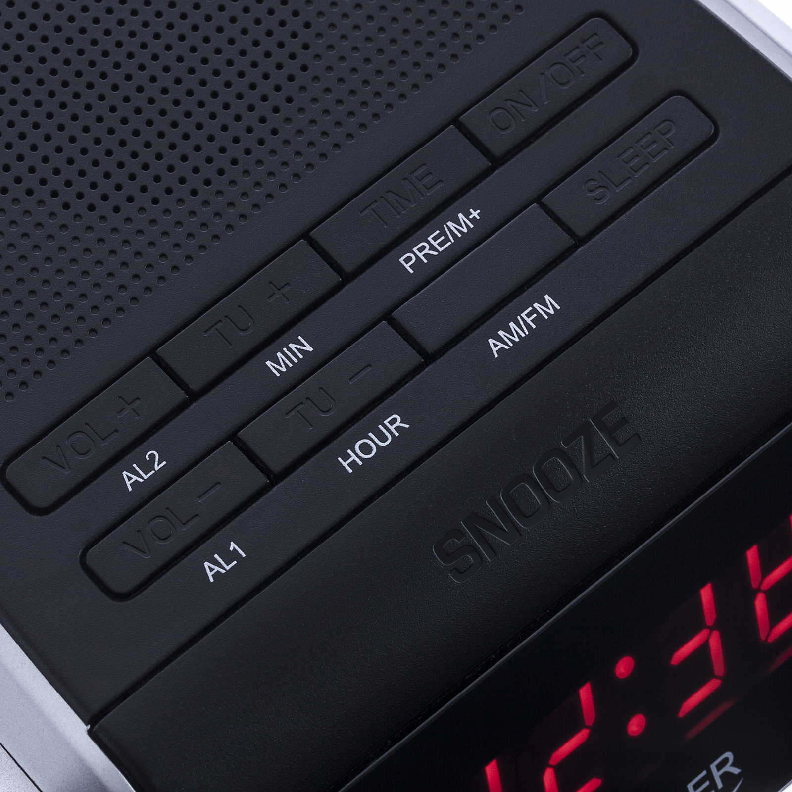ADLER AD1157 Radiodespertador Digital AM-FM, Gran Pantalla LED, Dos Alarmas, 10 Pre sintonías, Función SNOOZE