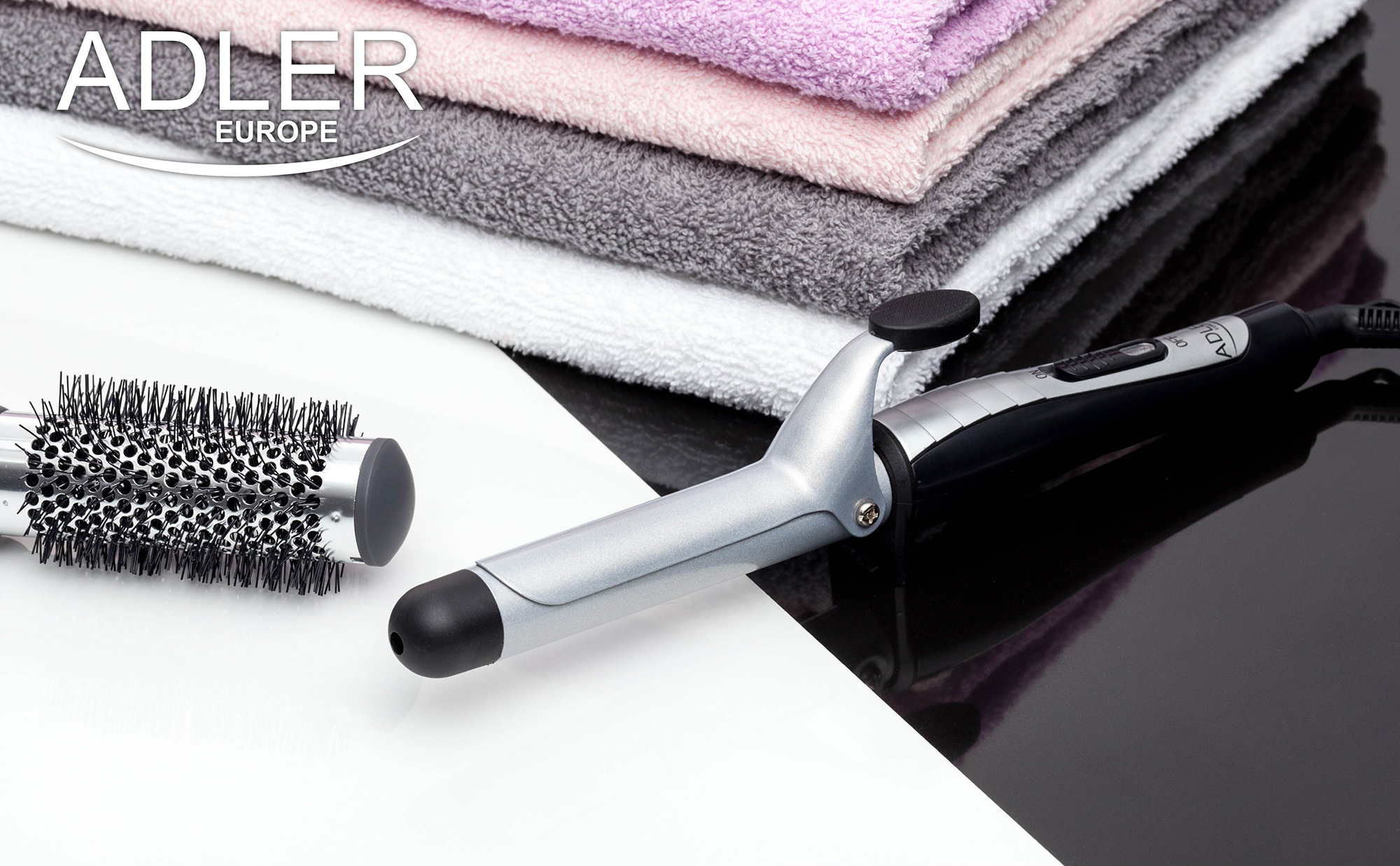 Adler AD2102 Rizador de Pelo Profesional de Cerámica, 25 mm, Calentamiento Rápido, punta aislada, 30 W