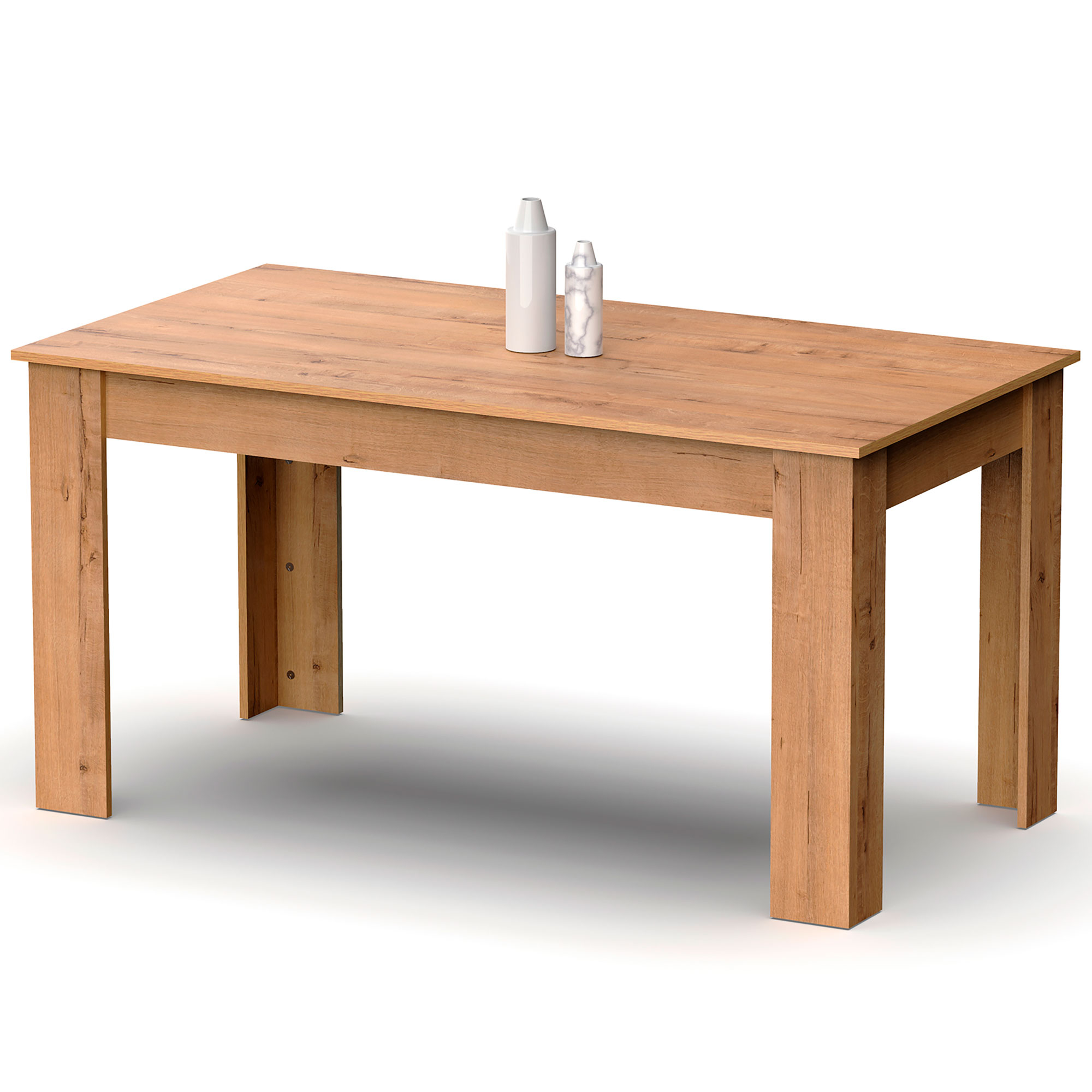 briebe Mesa Comedor Madera, Salón o Cocina para 4 - 6 Personas 77x140x80 cm (Alto x Ancho x Profundo) Muebles Diseño Moderno, Opal Roble Gold