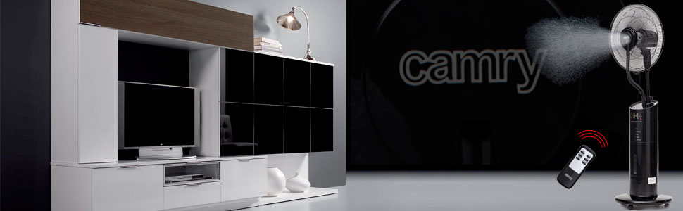 Camry CR 7316 - Ventilador de pie oscilante con nebulizador de agua