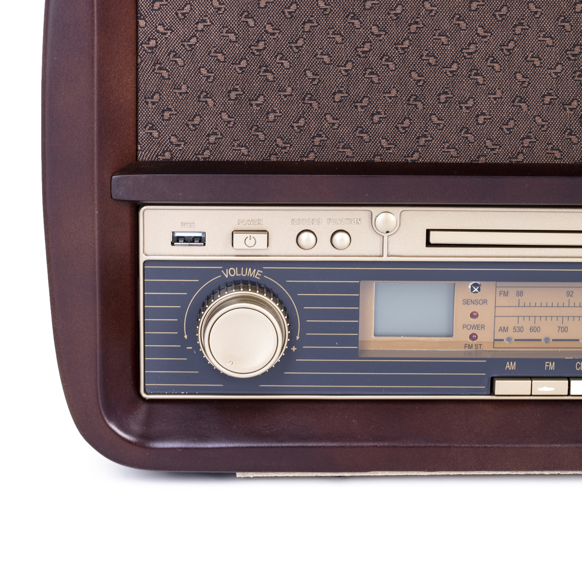 CAMRY CR1112 Tocadiscos Retro de Madera 33-45-78 RPM, USB, CD, MP3, Mando a Distancia, Radio FM, Grabador, Estilo Vintage