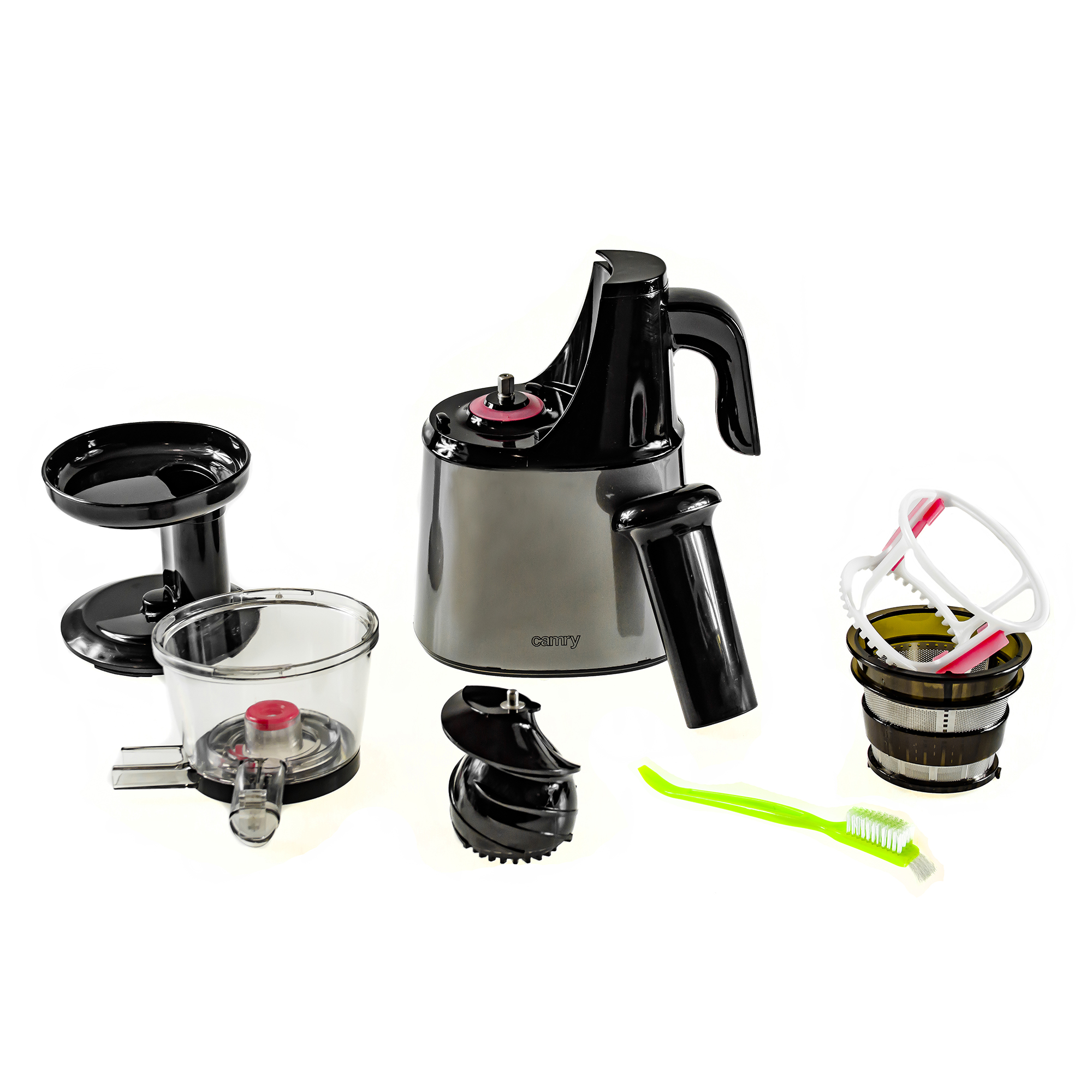 CAMRY CR4120 Licuadora prensado en frío para verduras y frutas, baja velocidad 70 RPM, Slow Juicer, 2 Recipiente de jugo y Pulpa, función inversa, 150W