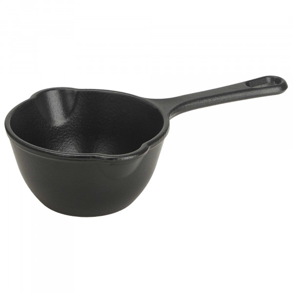 Victoria Cazo Cocina Inducción Hierro Fundido Esmaltado, Salsero 0,4 Litros, Apto para Fuego, Barbacoa, Horno, Vitrocerámica, Gas, Cast Iron Pot, Libre de Tóxicos sin PTFE ni PFOA