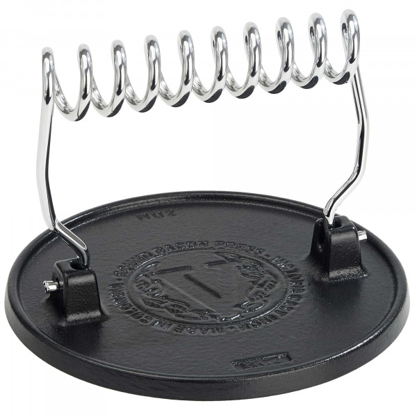 Victoria Prensa Hamburguesas Smash Burger Hierro Fundido Esmaltado 16,5cm Aplastador de Carne para Barbacoa Profesional, Mango Resistente al Calor, Libre de Tóxicos sin PTFE ni PFOA