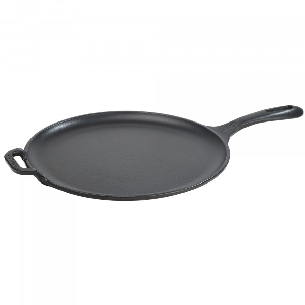 Victoria Plancha Cocina Inducción Comal Hierro Fundido Esmaltado para Pizza, Tortillas 30cm, Fuego, Barbacoa, Horno, Vitrocerámica, Gas, Sartén Libre de Tóxicos sin PTFE