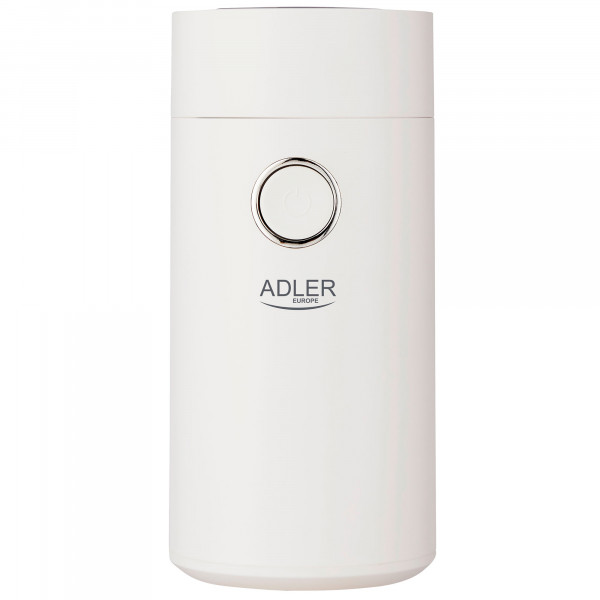 Adler AD4446-WS Molinillo Café Eléctrico Pequeño, Semillas Especias y Frutos Secos, Cuchilla Doble de Acero Inoxidable, Capacidad 75g, 150W, Blanco