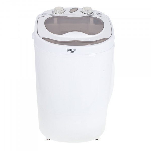 Adler AD 8055 Mini Lavadora Centrifugadora Portátil, 3Kg Lavado Ropa, 1Kg Centrifugado, Pequeña Perfecta Camping, Caravanas y Autocaravanas, Programa Lavado Corto, Ahorra Agua y Energía 