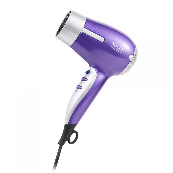 Adler AD 2218 secador de pelo profesional Compacto, 2 ajustes de Velocidad, 3 Temperaturas, Botón Aire Frío, 1500W 