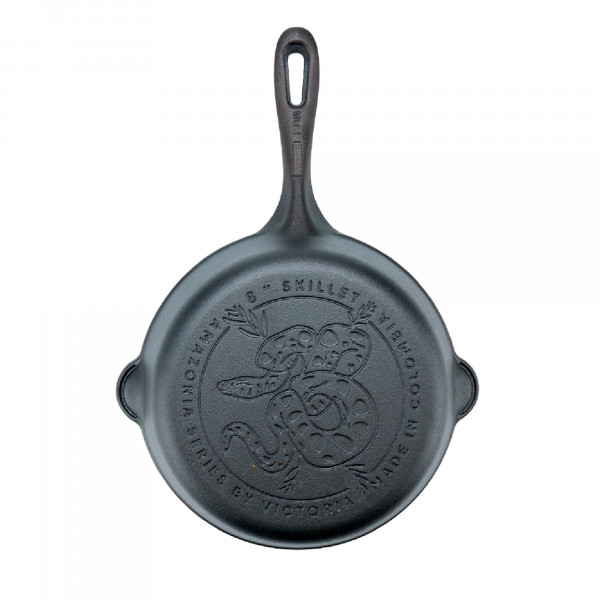 Victoria Sartén Hierro Fundido Curado Amazonía Anaconda Inducción 20cm, Apta para Fuego, Barbacoa, Horno, Vitrocerámica, Gas, Cast Iron Skillet Libre de Tóxicos sin PTFE ni PFOA