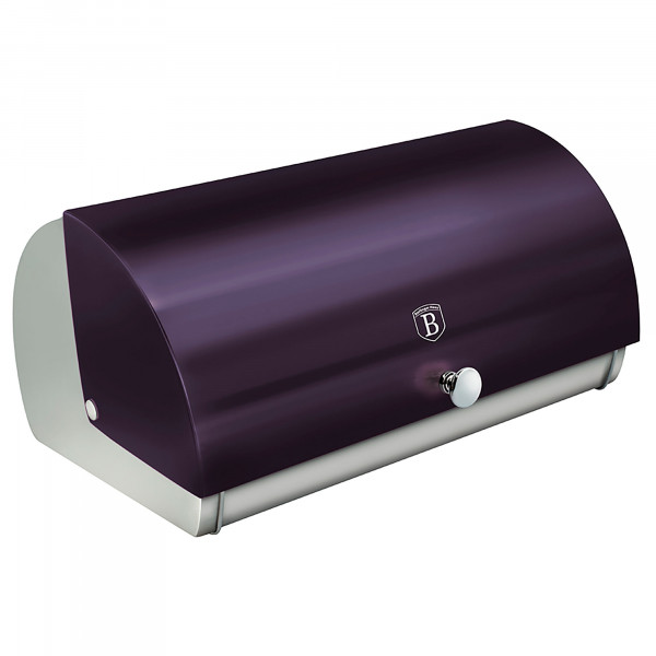 Berlinger Haus Purple Eclipse Panera de Mesa para Guardar Pan, Tapa Deslizante, Contenedor para Almacenamiento Pan y Bollería, Acero Inoxidable, Diseño Moderno, Bread Box, Morado / Inox 