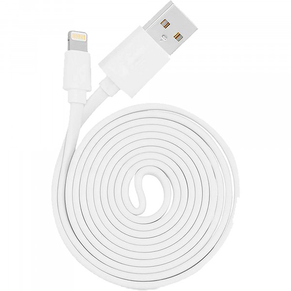 Blaupunkt BLP0215.112 Cable Cargador Lightning a Macho USB, Carga Rápida, Recubrimiento de Goma, 1,2m, Cable Alimentación IOS Blanco