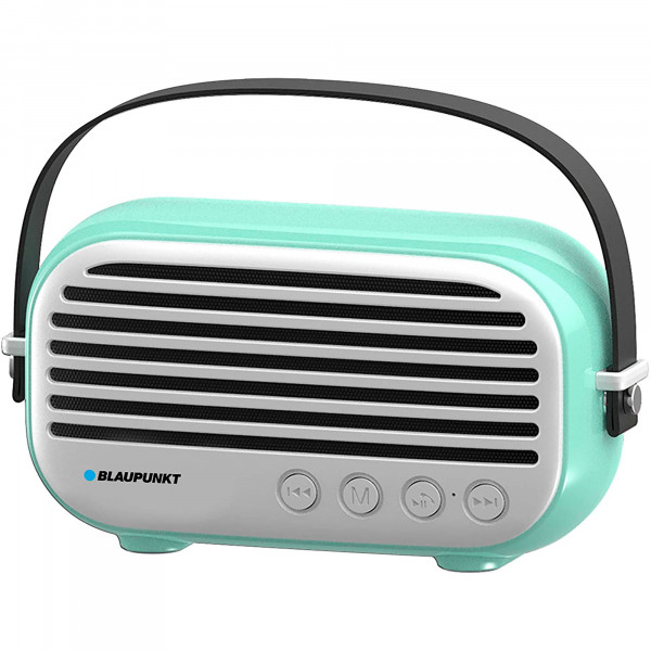 Blaupunkt BLP3350 Altavoz Bluetooth, Vintage, Radio Fm, USB, MICRO SD, AUX, Portátil, Potencia Sonido 10W, Inalámbrico, Manos Libres, Verde