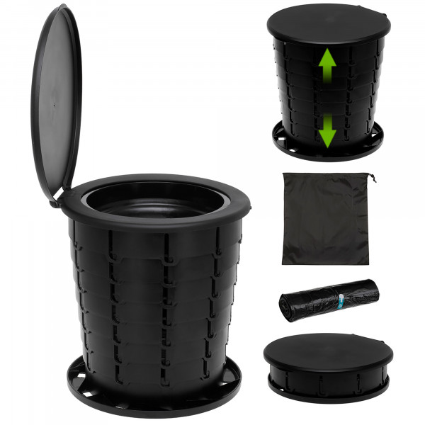 briebe WC Portátil Plegable Inodoro Viaje para Camping, Compacto 3 en 1 Baño Seco Autocaravana, Coche, Pesca, Senderismo, Orinal de Emergencia Adultos y Niños, Ligero, Bolsa de Transporte