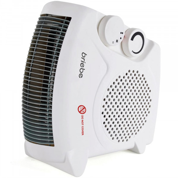 briebe Calefactor Ventilador Eléctrico Portátil, 2000W, Termoventilador Baño 2 Niveles de Potencia, Aire Frío/Caliente, Termostato Bajo Consumo, para Espacios hasta 20m², Blanco