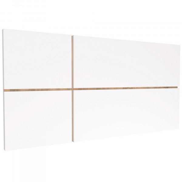 briebe Cabecero Cama 100 cm Estilo Nórdico, Cabeceros de Madera Originales, Cabezal Decorativo Natura Blanco/ Fondo Roble Cambrian
