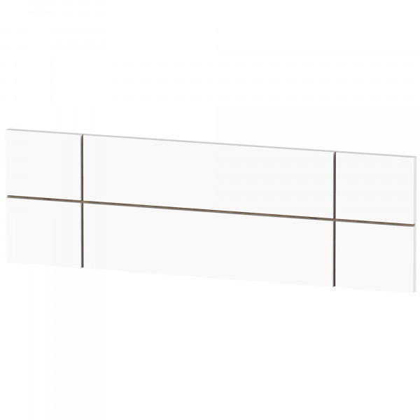 briebe Cabecero Cama 160 cm Estilo Nórdico, Cabeceros de Madera Originales, Cabezal Decorativo Natura Blanco / Fondo Roble Cambrian