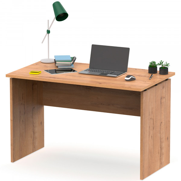briebe Escritorio, Mesa de Ordenador Oficina, Estudio 76x120x68cm (Alto x Ancho x Profundo), Despacho, Habitación, Desk, Zenith Roble Gold