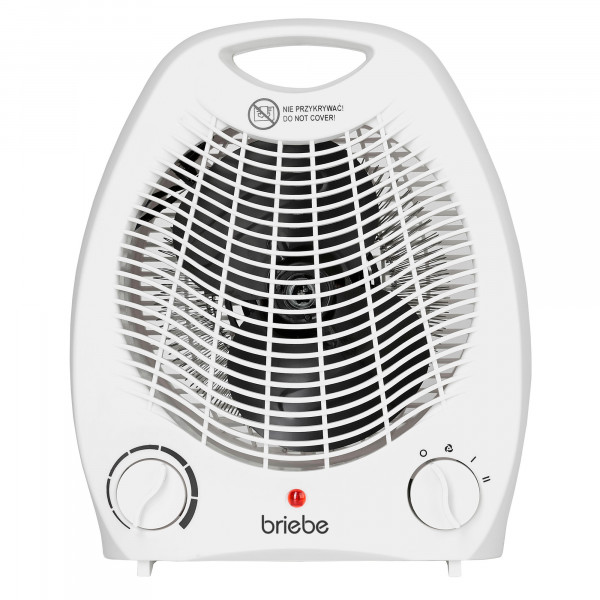 briebe HT1126 Calefactor Ventilador Eléctrico Portátil, Aire Caliente / Frío, 2 Niveles de Potencia, Termostato, Sistema de Seguridad contra Sobrecalentamiento, Calefacción Hogar, Camping, 2000W