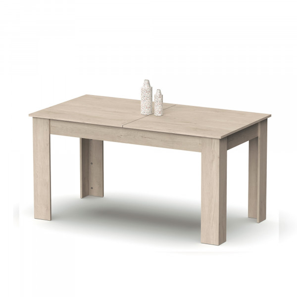briebe Mesa Comedor Extensible, Salón o Cocina para 6 a 10 Personas 140-195x77x80 cm (Ancho Cerrada - Abierta x Alto x Profundo) Muebles Diseño Moderno, Opal Roble Aurora