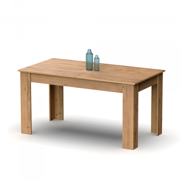 briebe Mesa Comedor Extensible, Salón o Cocina para 6 a 10 Personas 140-195x77x80 cm (Ancho Cerrada - Abierta x Alto x Profundo) Muebles Diseño Moderno, Opal Roble Gold