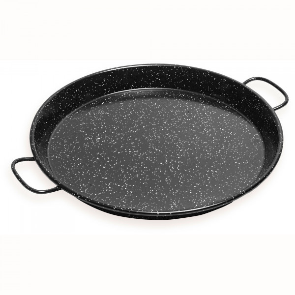 Briebe Paellera Valenciana Esmaltada 65cm, Acero Esmaltado Antiadherente, 22 Raciones de Paella Apta para Gas, Horno