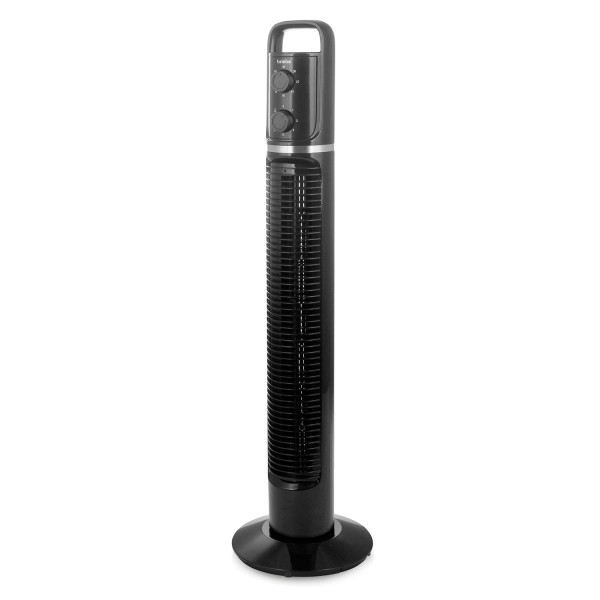 Briebe FN-122988 Ventilador de Torre Silencioso, Temporizador, Oscilante, 3 Velocidades, 81cm, negro