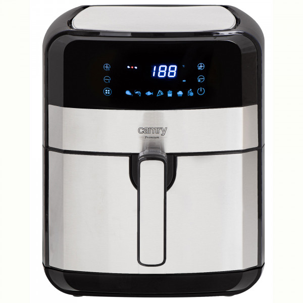 Camry CR6311 Freidora de Aire Caliente sin Aceite, 5 Litros, Airfryer, 8 Programas Cocción, Panel Digital, Regulador de Temperatura 80 - 200ºC, Temporizador 60 minutos, 2500W