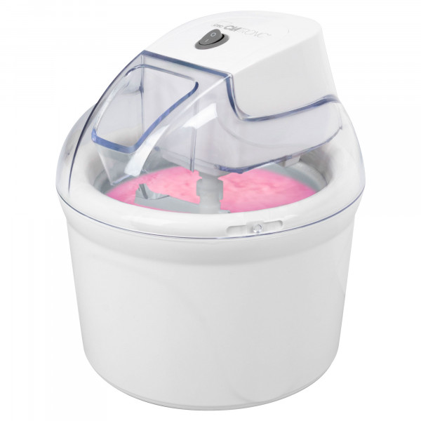 Clatronic ICM 3764 Heladera, capacidad 1,5 L, Tapa con Orificio de Llenado, Helados Cremosos en 20 - 40 minutos, Sorbete, 12,5 W, Blanco