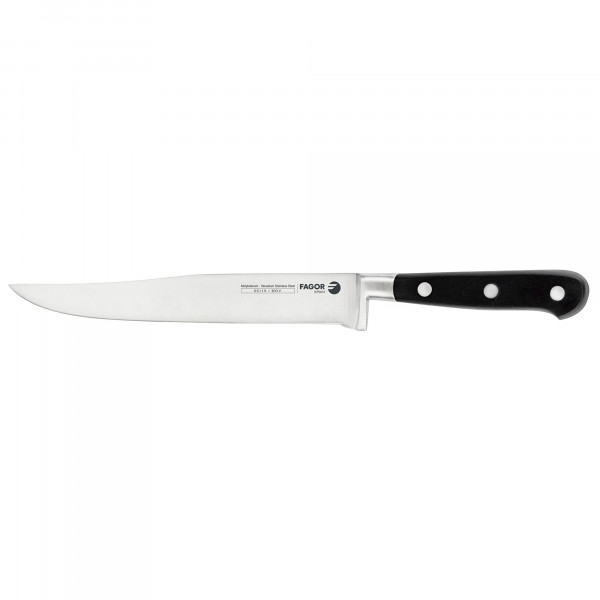 Fagor Couper Cuchillo Cocina Profesional de Trinchar 19 cm Hoja de Acero Inoxidable Grosor 2,5 mm, Para Filetear Carne y Pescado, Mango Ergonómico