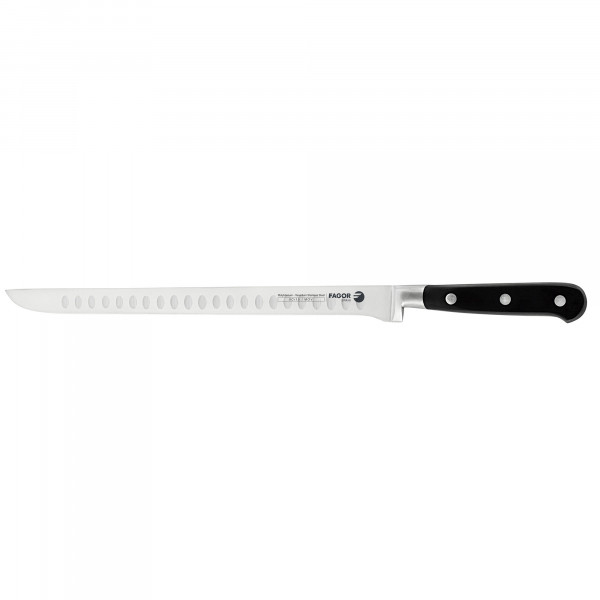 Fagor Couper Cuchillo Cocina Profesional Jamonero con Punta 27,5 cm Hoja Acero Inoxidable Grosor 2 mm, para Cortar Finas Lonchas de Jamón, Mango Ergonómico