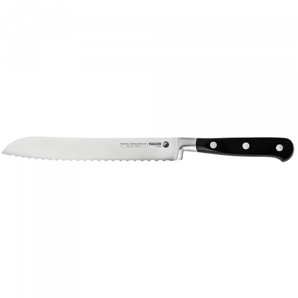 Fagor Couper Cuchillo Cocina Profesional Pan 20 cm Hoja de Sierra Acero Inoxidable Grosor 2,5 mm, para Cortar Pan en Trozos o Rebanadas, Mango Ergonómico