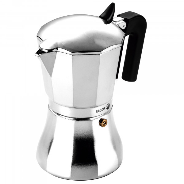 Fagor Cupy Cafetera Italiana, Inducción, Aluminio, Express, 12 Tazas Café, Apta para todas las Cocinas, Vitrocerámica, Gas, Eléctrica, Junta de Silicona Gran Durabilidad