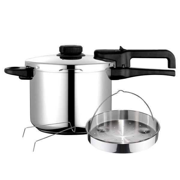 Fagor Dual Xpress Olla a Presión 8 Litros, Inducción, Express Super Rápida, Acero Inox. 18/10, Todo Tipo Cocinas, Fondo Termodifusor, Regulador de Presión, 5 Sistemas Seguridad