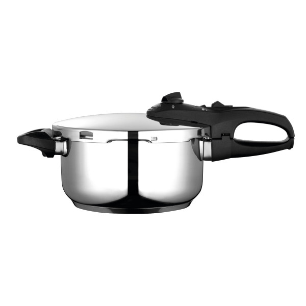 Fagor Duo Olla a Presión 4 Litros, Inducción, Express Super Rápida, Acero Inox. 18/10, Todo Tipo Cocinas, Fondo Termo Difusor, 2 Niveles de Presión, 5 Sistemas de Seguridad