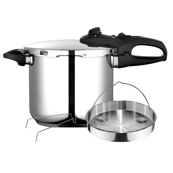 Fagor Duo Olla a Presión 7,5 Litros, Inducción, Express Super Rápida, Acero Inox. 18/10, Todo Tipo Cocinas, Fondo Termo Difusor, 2 Niveles de Presión, 5 Sistemas de Seguridad