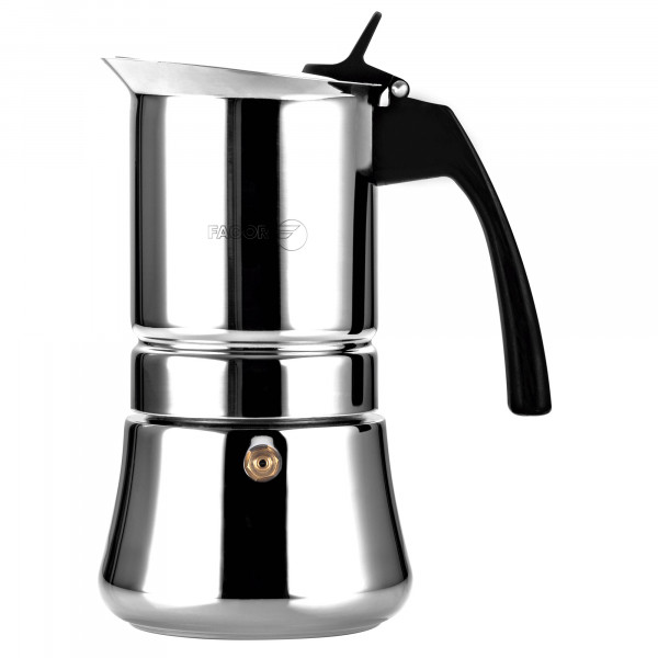 Fagor Etnica Cafetera Italiana, Inducción, Acero Inoxidable 18/10, Express, 10 Tazas Café, Apta para todas las Cocinas, Vitrocerámica, Gas, Eléctrica, Junta de Cierre de Silicona Gran Durabilidad