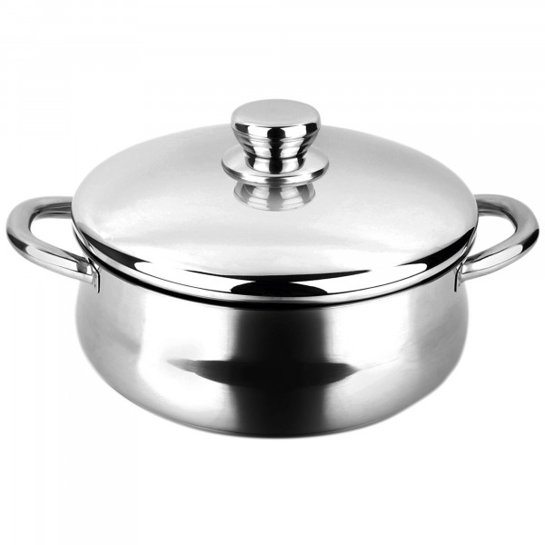 Fagor Silverinox Cazuela Inducción 28 cm, 6,7 Litros Acero Inoxidable 18/10, Tapa, Fondo Difusor de Triple Capa, Apto para Todas las Cocinas, Vitrocerámica, Gas, Horno, Lavavajillas