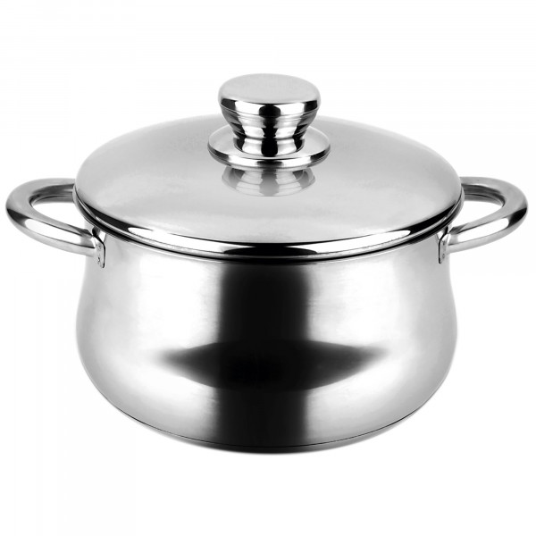 Fagor Silverinox Olla Inducción 20 cm, 4 Litros Acero Inoxidable 18/10, Tapa, Cazuela Alta con Fondo Difusor de Triple Capa, Apto para Todas las Cocinas, Vitrocerámica, Gas, Horno, Lavavajillas