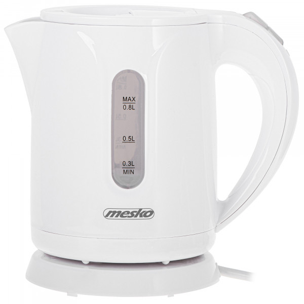 Mesko MS1376 Hervidor de Agua Eléctrico 0,8 Litros, Pequeño, Inalámbrico, sin BPA, sin Cable, Apagado Automático, Base 360º, Filtro Antical, Blanco, 850W