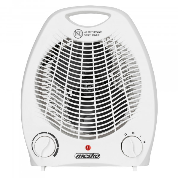 Mesko MS7719 Calefactor Ventilador Eléctrico Portátil, Aire Caliente / Frío, 2 Niveles de Potencia, Termostato, Sistema de Seguridad contra Sobrecalentamiento, Blanco, 1000W / 2000W