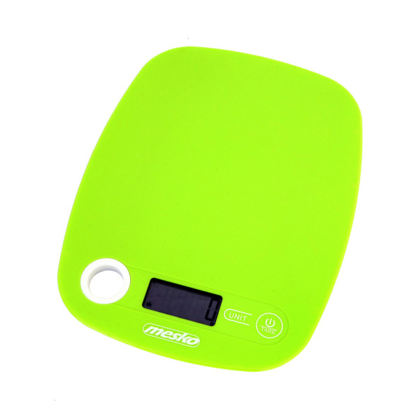 Mesko MS3159G Báscula de Cocina Digital, Alta Precisión Pasos 1g Pesa Alimentos hasta 5Kg, Display LCD, Función Tara, Multifunción, Verde