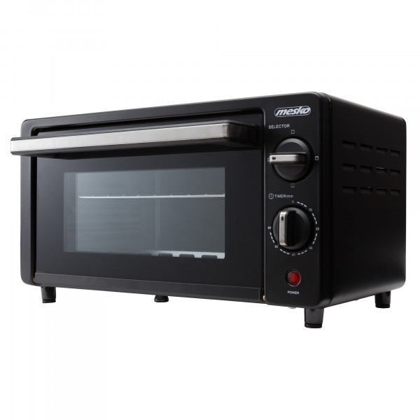 Mesko MS-6013 Horno Eléctrico de Sobremesa Cuarzo de 9 litros, Acero Inoxidable, Grill, Temporizador, 1000W