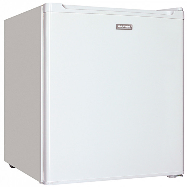 MPM-46-CJ-01/H Mini Frigorífico 41 Litros con Congelador 6 L, Minibar Silencioso, Regulador de Temperatura, Nevera Combi Pequeña, Puerta Reversible, Eficiencia Energética F, Blanco