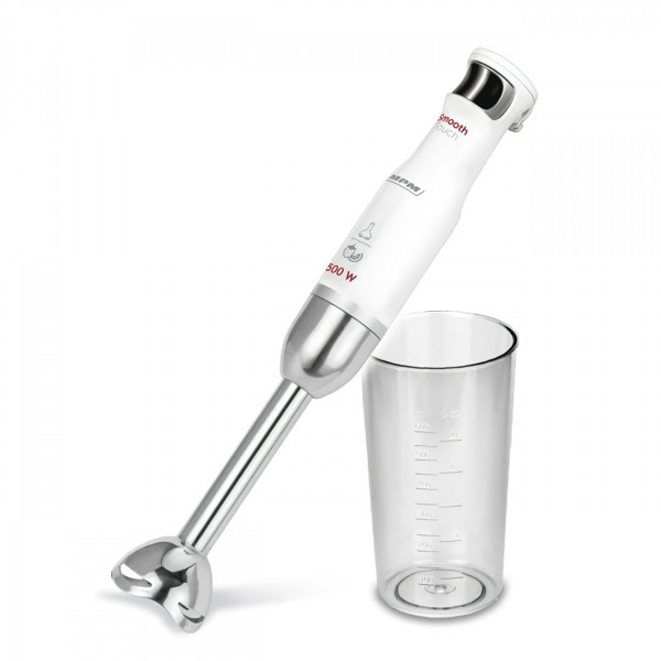 MPM MBL-27 Batidora de Mano Desmontable, Brazo de Acero Inoxidable, Función Soft Touch, Vaso 600 ml 500W