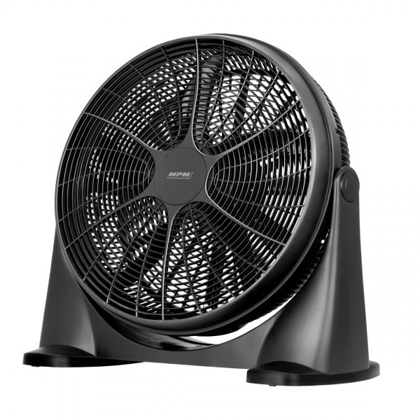 MPM MWP-18 Ventilador suelo industrial circulatorio silencioso oscilante 360°, 3 velocidades, 53cm, negro, 90W